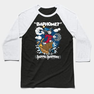 Baphomet Sorcerer - Vintage Cartoon Fantasy Goth - Satanic Symphony Baseball T-Shirt